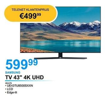Samsung tv 43`` 4k uhd ue43tu8500sxxn
