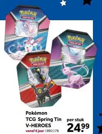 Intertoys Pokémon tcg spring tin v-heroes aanbieding