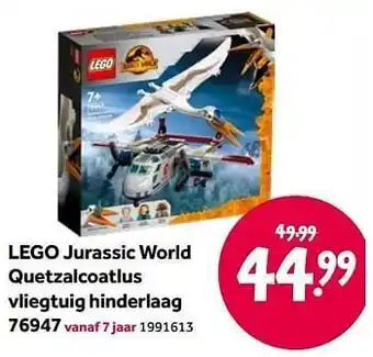 Intertoys Lego jurassic world quetzalcoatlus vliegtuig hinderlaag 76947 aanbieding
