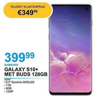VCD Samsung galaxy s10+ met buds 128gb aanbieding