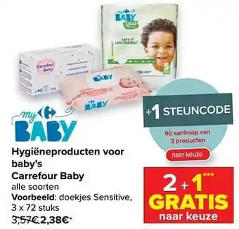 Carrefour Doekjes sensitive aanbieding
