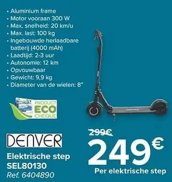 Carrefour Denver elektrische step sel80130 aanbieding