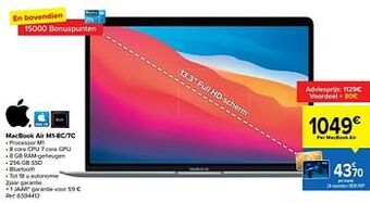 Carrefour Apple macbook air m1-8c-7c aanbieding