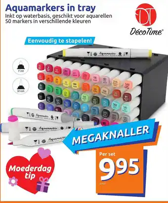 Action Aquamarkers In Tray Décotime aanbieding