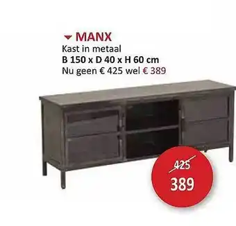 Weba Manx Kast In Metaal B 150 X D 40 X H 60 Cm aanbieding