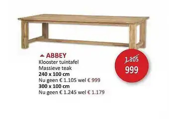 Abbey Klooster Tuintafel Massieve Teak 240 X 100 Cm