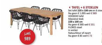 Weba Tafel + 6 Stoelen aanbieding