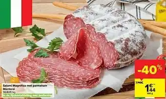 Carrefour Salami magnifico met parmaham montorsi aanbieding