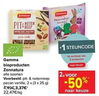 Carrefour Pit- + notenreep pecan vanille aanbieding