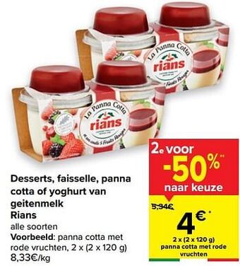 Panna cotta met rode vruchten