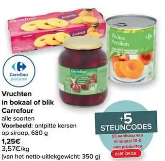 Carrefour Ontpitte kersen op siroop aanbieding
