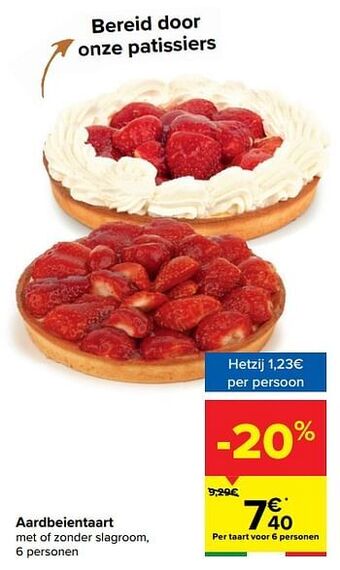 Carrefour Aardbeientaart aanbieding