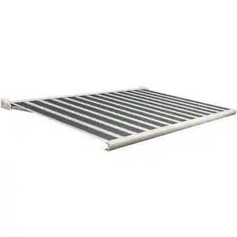 Brico Domasol zonnetent elektrisch met afstandsbediening ’Factor 20-C’ groen/wit smalle strepen 350 x 250 cm aanbieding
