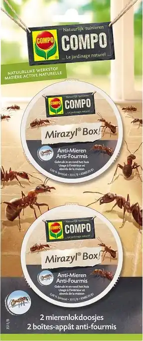 Brico Compo mierenlokdoos Mirazyl Box 2 stuks aanbieding