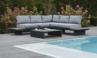 Dreamland Ocean Loungeset Averna charcoal aanbieding