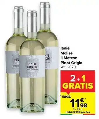 Carrefour Italië molise il matese pinot grigio wit aanbieding