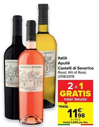 Carrefour Italië apulië castelli di severino rood, wit of rosé aanbieding