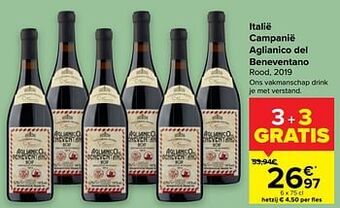 Carrefour Italië campanië aglianico del beneventano rood aanbieding