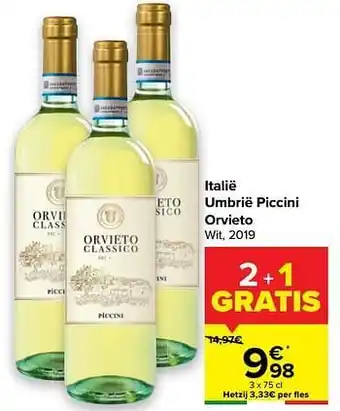Carrefour Italië umbrië piccini orvieto wit aanbieding