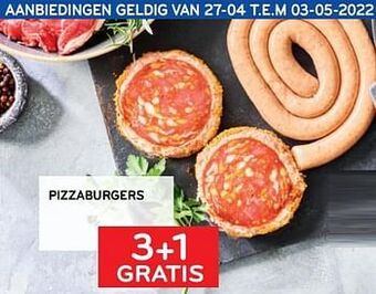 Alvo Pizzaburgers 3+1 gratis aanbieding