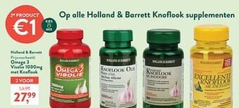 Holland & Barrett Omega 3 visolie 1000mg met knoflook aanbieding