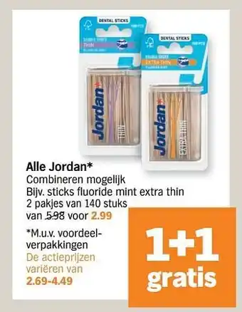 Albert Heijn Sticks fluoride mint extra thin aanbieding