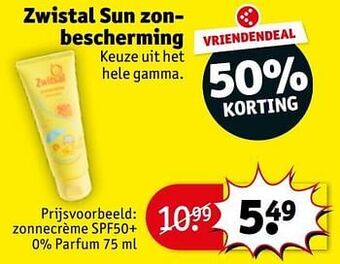 Kruidvat Zonnecrème spf50+ 0% parfum aanbieding
