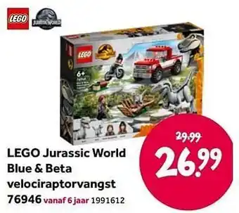 Intertoys Lego jurassic world blue + beta velociraptorvangst 76946 aanbieding
