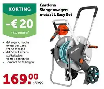 AVEVE Gardena slangenwagen metaal l easy set aanbieding
