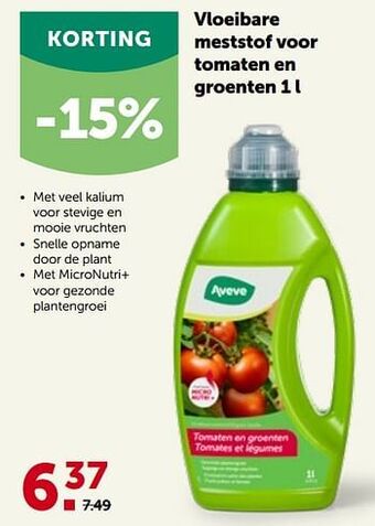 Vloeibare meststof voor tomaten en groenten