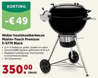 AVEVE Weber houtskoolbarbecue master-touch premium e-5770 black aanbieding