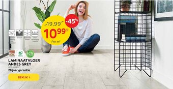 Brico Laminaatvloer Andes Grey aanbieding