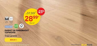 Brico Parket In Fineerhout Topwood aanbieding