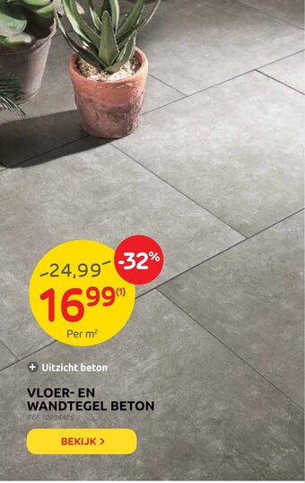 Brico Vloer- en Wandtegel Beton aanbieding