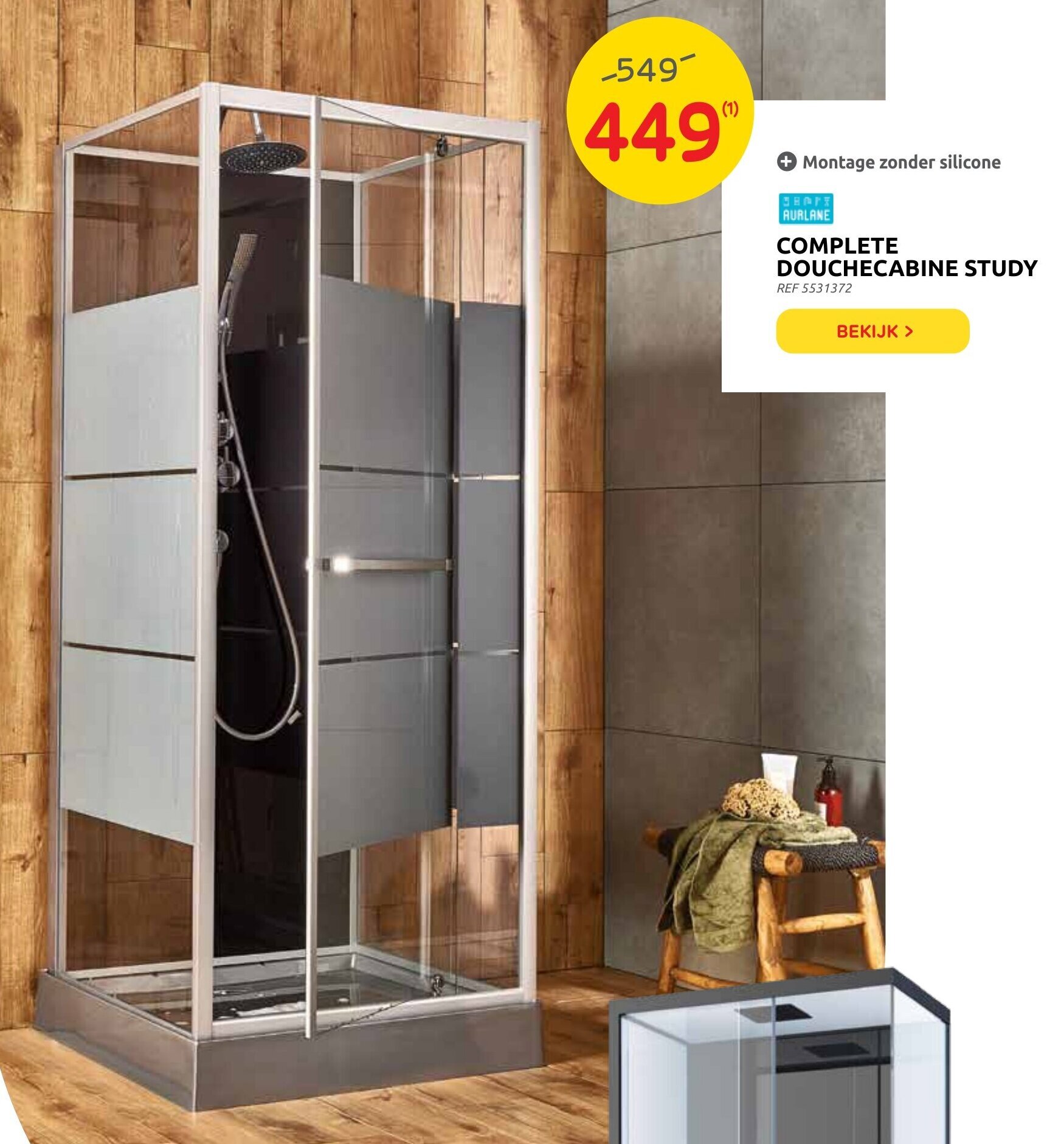 Complete Douchecabine Study promotie bij Brico