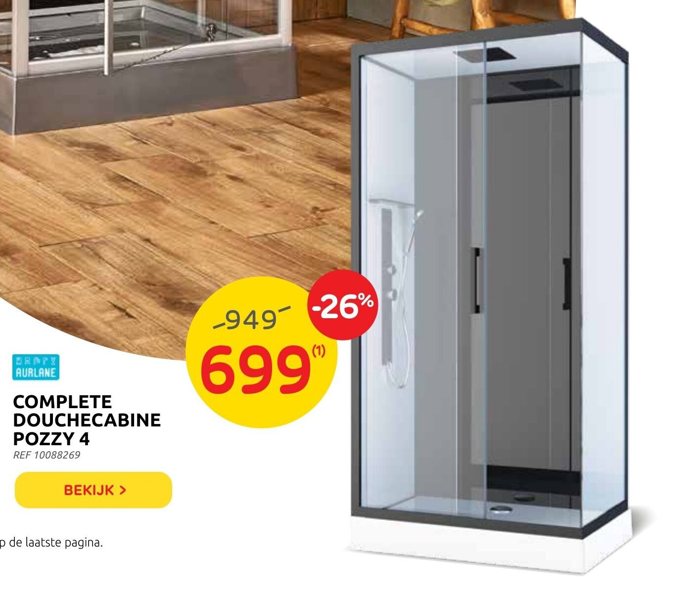 Complete Douchecabine Pozzy 4 promotie bij Brico