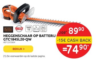 Brico Heggenschaar Op Batterij GTC1845L20-QW aanbieding