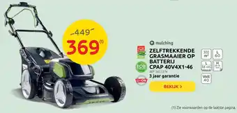 Brico Zelftrekkende Grasmaaier Op Batterij CPAP 40V4X1-46 aanbieding