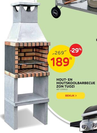 Brico Hout- En Houtskoolbarbecue Zon Tuozi aanbieding