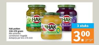 Albert Heijn Hak potten 330-370 gram aanbieding