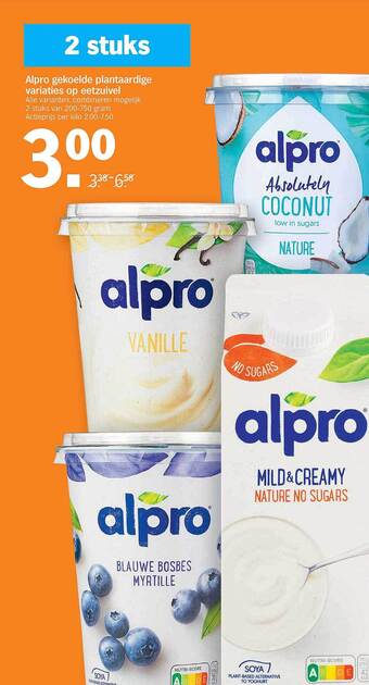 Albert Heijn Alpro Gekoelde Plantaardige Variaties Op Eetzuivel aanbieding