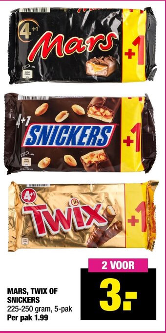 Mars, Twix of Snickers