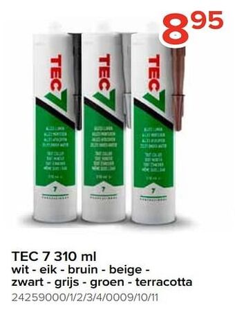 Tec 7 wit - eik - bruin - beige - zwart - grijs - groen - terracotta