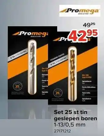 Euroshop Set 25 st tin geslepen boren aanbieding