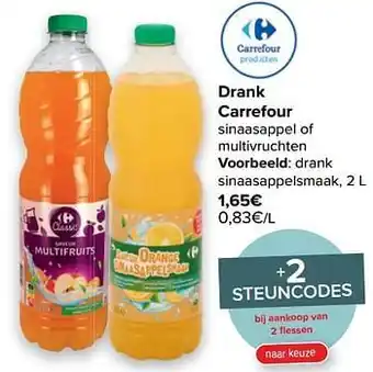 Carrefour Drank sinaasappelsmaak aanbieding