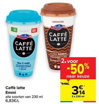 Carrefour Caffè latte emmi aanbieding