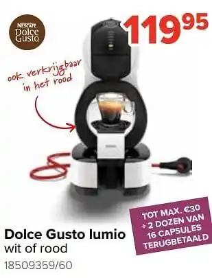 Euroshop Krups dolce gusto lumio wit of rood aanbieding