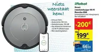 Irobot smart robotstofzuiger wi-fi roomba 694