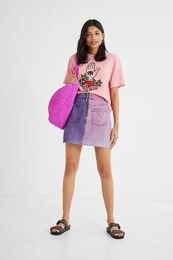 Desigual Denim minirok met ritssluiting - RED - 36 aanbieding