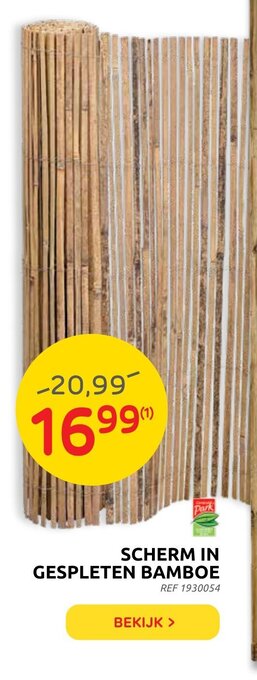 Brico Scherm in Gespleten Bamboe aanbieding